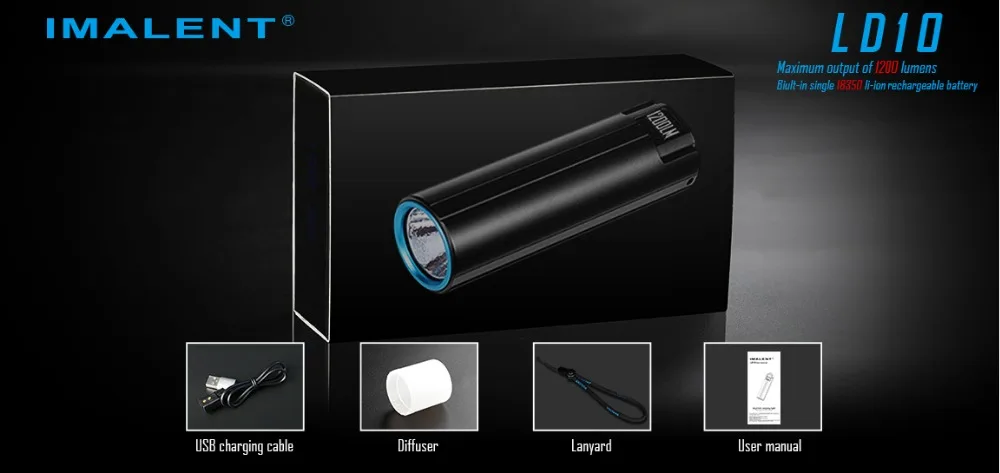 IMALENT фонарик LD10 большого размера с магнитной usb-зарядкой, oled-дисплеем, XPL, HI max, 1200 люмен, фонарь с лучом 247 м