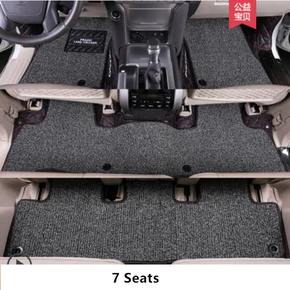 Коврики для Toyota LAND CRUISER PRADO 150 2010- 5 и 7 мест коврики для ног Шаг коврик вышивка кожа провода катушки 2 слоя