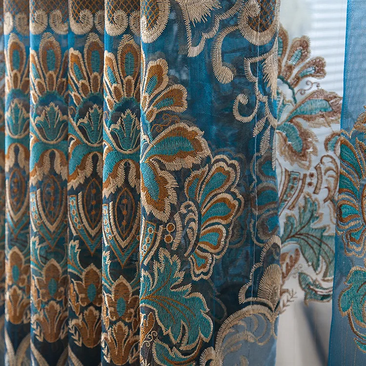

Modern Simple Velvet Embroidery Curtains for Living Dining Room Bedroom.
