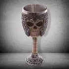 Пивные кружки Кофе чашки 3D Готический Череп Тип рыцарь или Рог кружка Нержавеющаясталь смолы винный бокал кружка Новый год фанаты рождества подарок