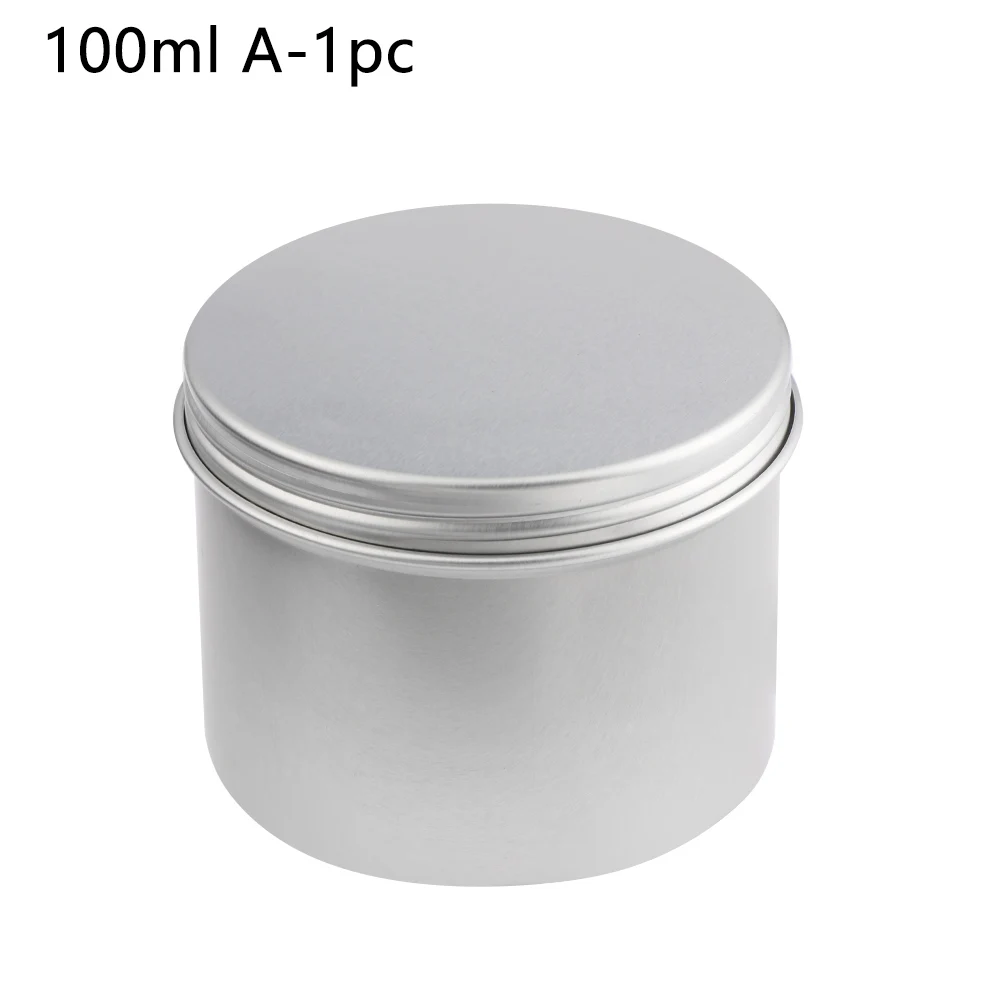 100ml A-1pc Пустые алюминиевые бутылки 9 размеров, банки для образцов, колпачки для макияжа, масляная коробочка с воском, многоразовый жестяной контейнер, косметический горшок, баночка, верхний винт - Цвет: 100ml A-1pc