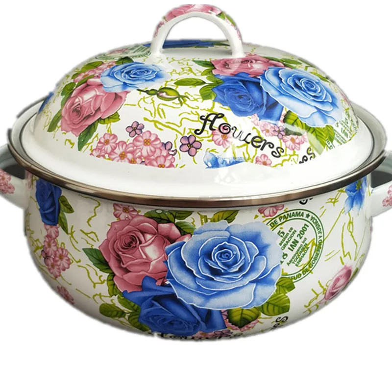 

Enamel Soup Stew Pot Cooking Pot Induction Cooker Universal Cooking Set Stock pots Cookware Hot Pot Cookware set