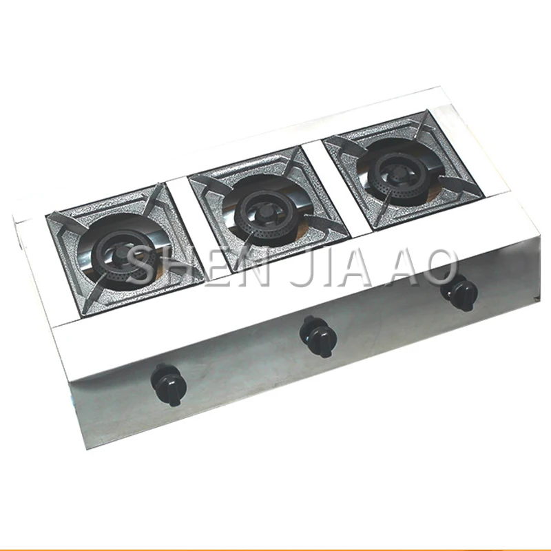 Коммерческая Плита природный газ/СЖИЖЕННАЯ газовая плита нержавеющая сталь три