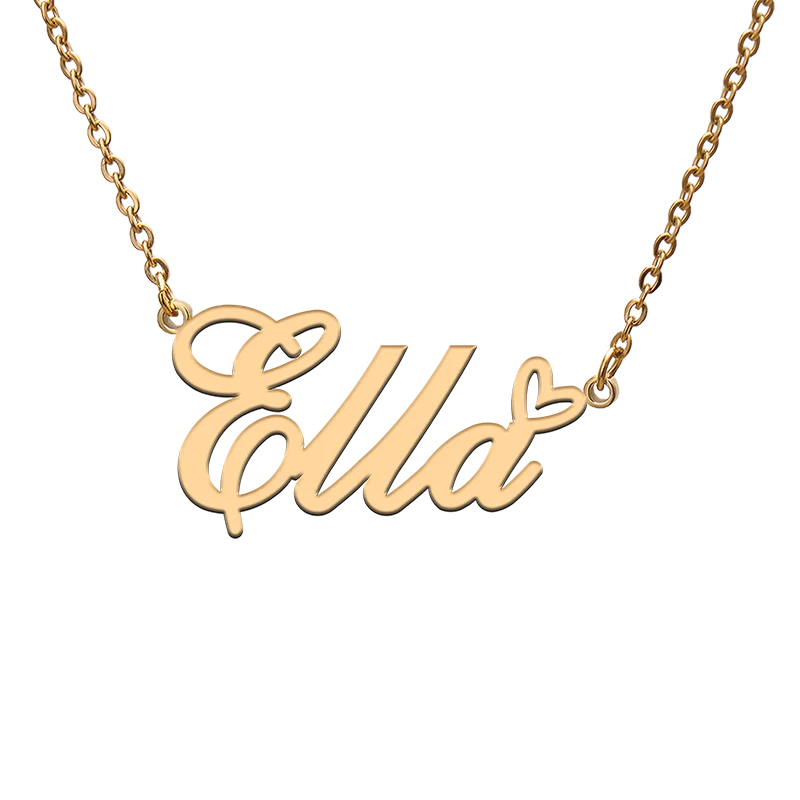 

God with Love Heart Personalized Character Necklace with Name Ella for Best Friend Jewelry Gift