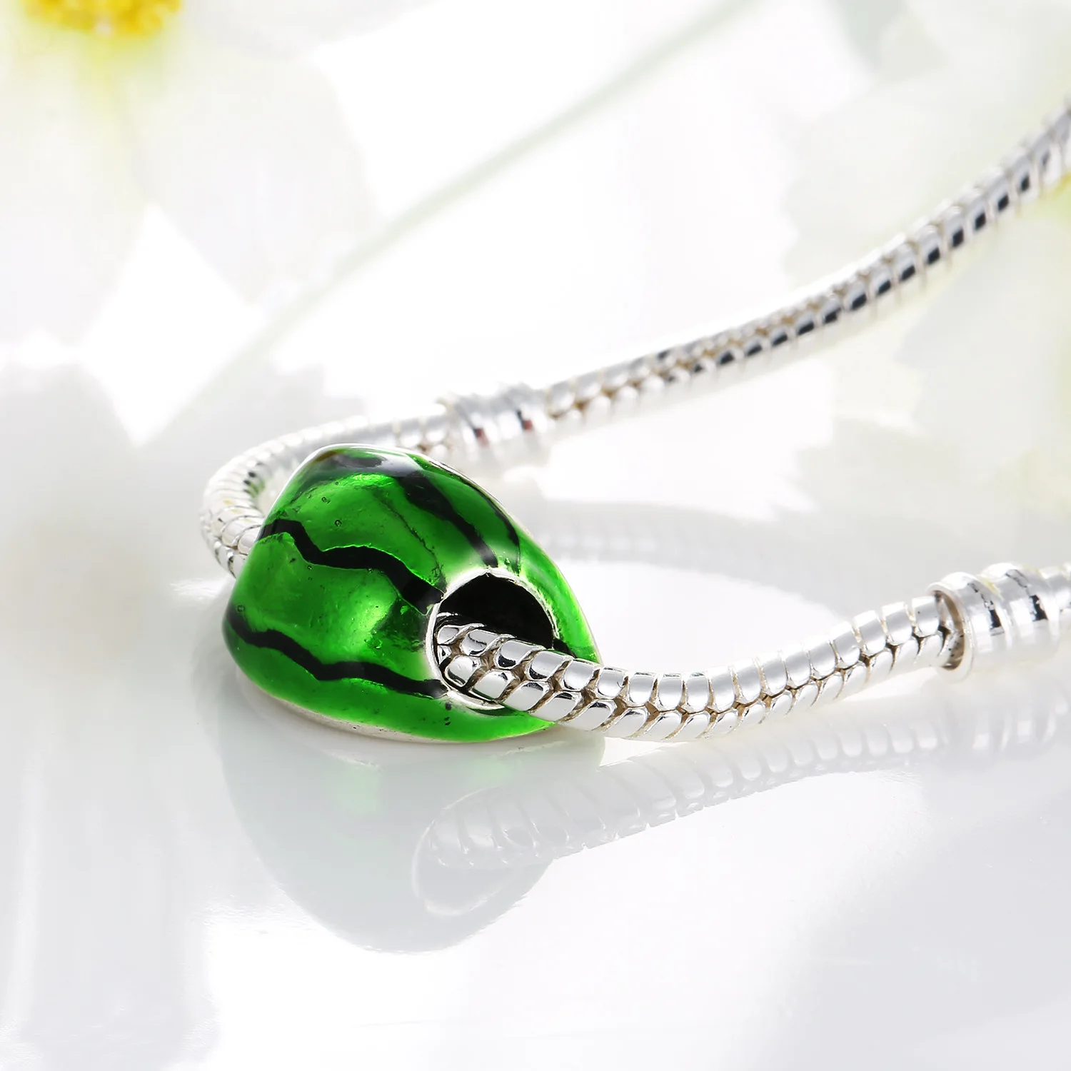 1 шт. новые оригинальные Серебряные Бусины Fit Pandora Подвески арбуз DIY Фрукты