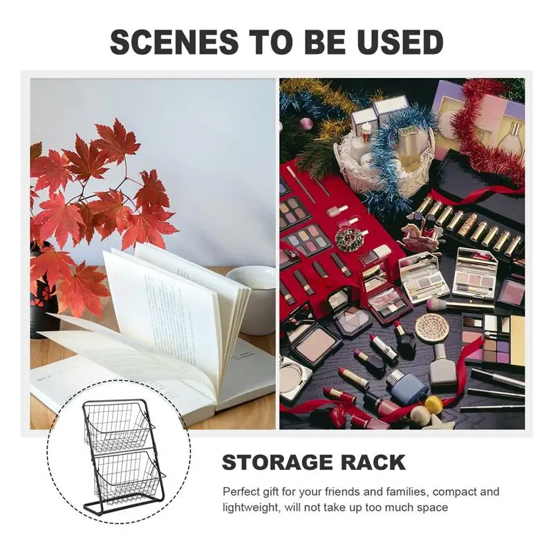 

1 Pc Two-layer Organizer Kitchen Storage Rack Snack Cosmetic Storage Basket