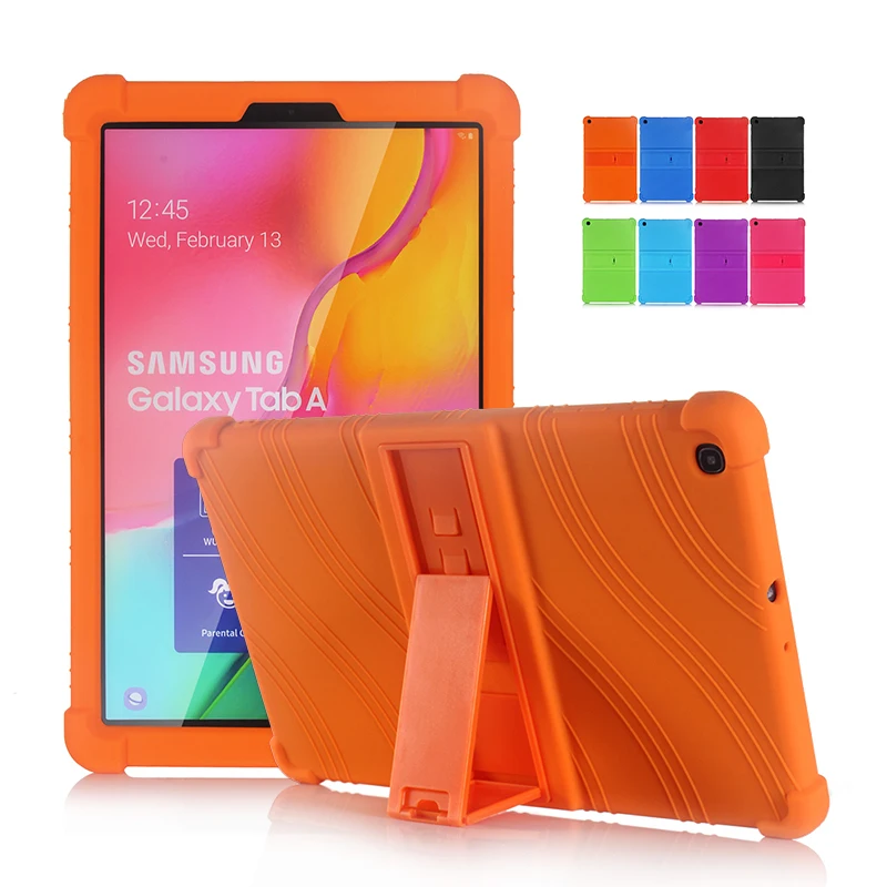 

Мягкий силиконовый чехол для Samsung Galaxy Tab A 10,1, SM-T510 2019 дюйма с кронштейном, противоударный защитный чехол, чехлы