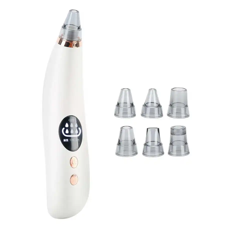 

6 in 1 Rechargeable Electric Face Pore Cleaner Device Blackhead Removal Suction Instrument