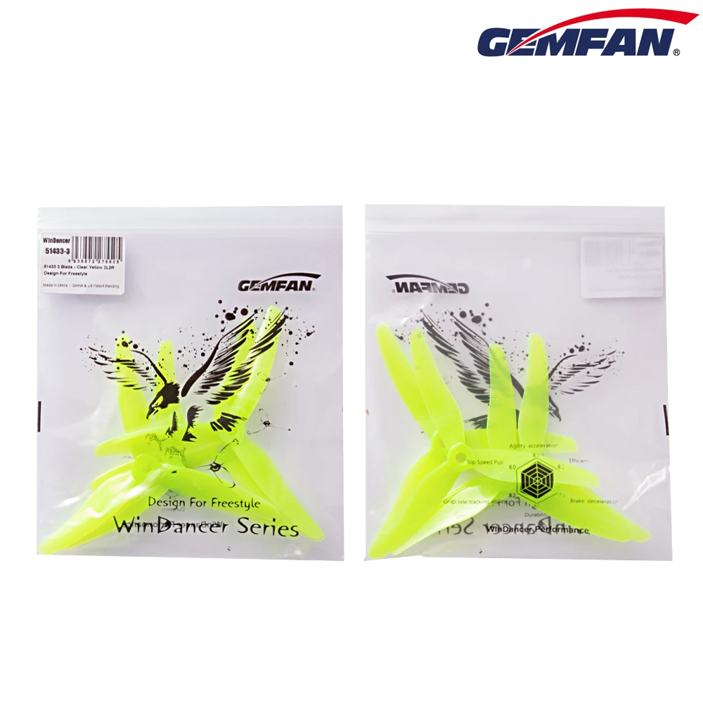 4 шт./2 пары Gemfan windaker 51433 5 дюймов 3 лезвия/три лезвия пропеллер опоры CW CCW