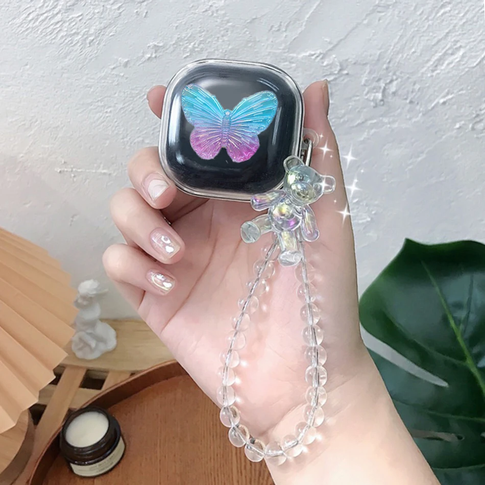 

Чехол для Baseus WM01, милая Хрустальная бабочка с медведем, подвеска с защитой от потери, фоточехол для baseusw01