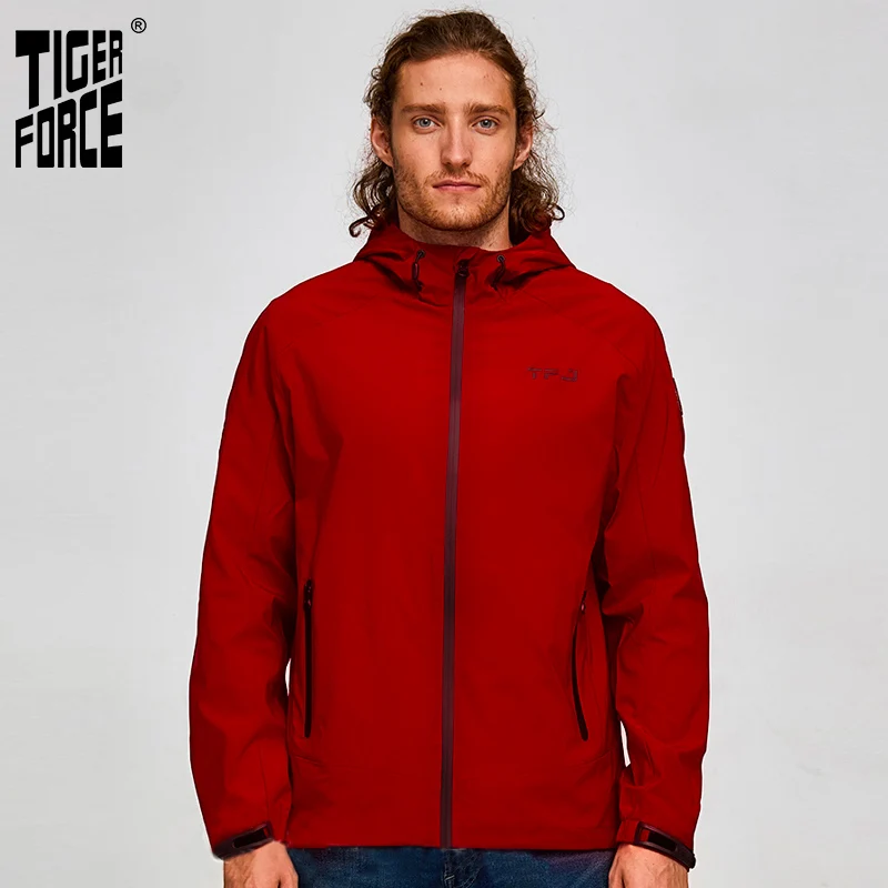Мужская ветрозащитная куртка Tiger Force Повседневная ветровка с капюшоном размера