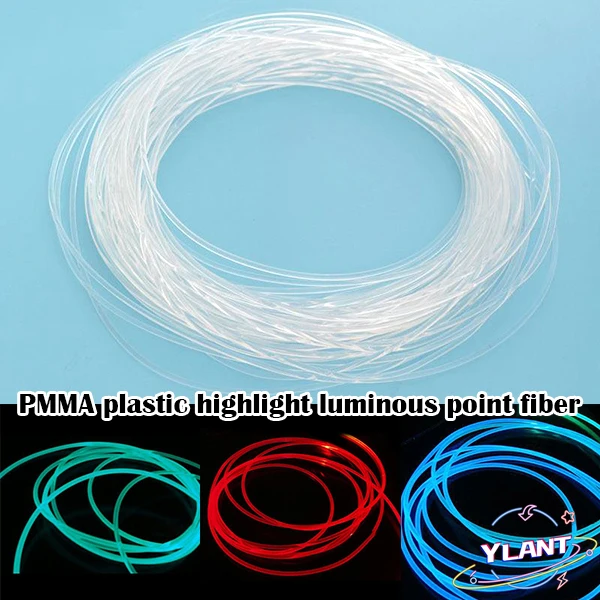 

Ylant El Wire Long 1M PMMA Side Glow Optic Fiber Cable 1.5mm/2mm/3mm Diameter for Car LED Lights Bright S7