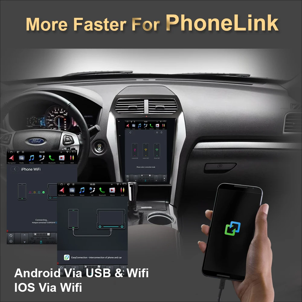 Android 9.0 Tesla Vertical Screen Car Multimedia Player For Ford Explorer 2013-2022 GPS Navigation auto Stereo Radio | Автомобили и