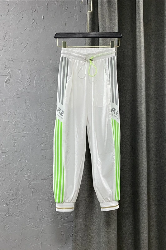

2021 New Summer Elastic Waist Casual Harem Pants Korean Style Women's White Drawstring Sports Pants Female Plus Size Trousers