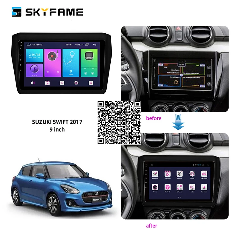 Автомагнитола SKYFAME 4 + 64G для Suzuki Swift 2017 Android мультимедийная система | Автомобили и