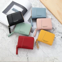 new womens wallet pu leather credit card holder business short wallet bag zipper creditidbank card holder case coin purse