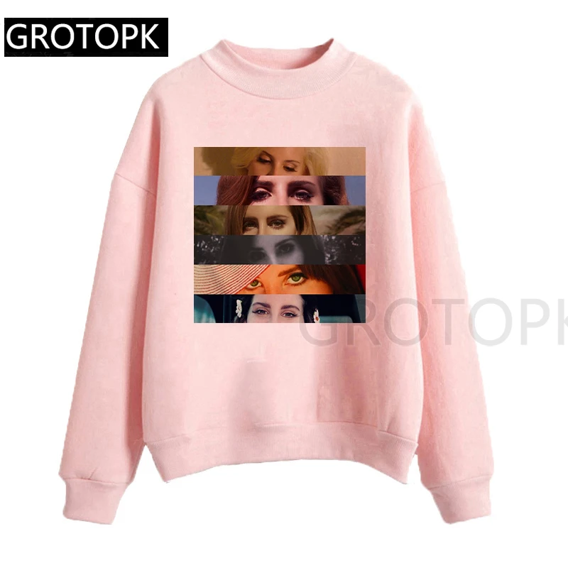 Толстовка с рисунком глаза Ланы Дель Рей толстовки длинными рукавами и надписью