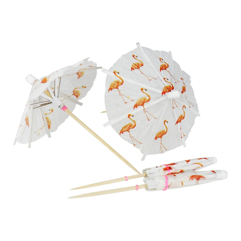 20 шт Зонт &quotфламинго&quot одноразовый выбор коктейль зонтик напиток s День