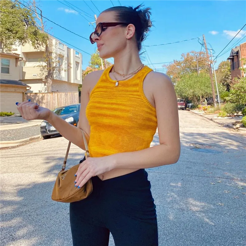 

Tossy Women New Knit Crop Top Sleeveless Off Shoulder Ribbed Basic Vest Tank-Top Club Party Chic Inner Tops Slim Streetwear