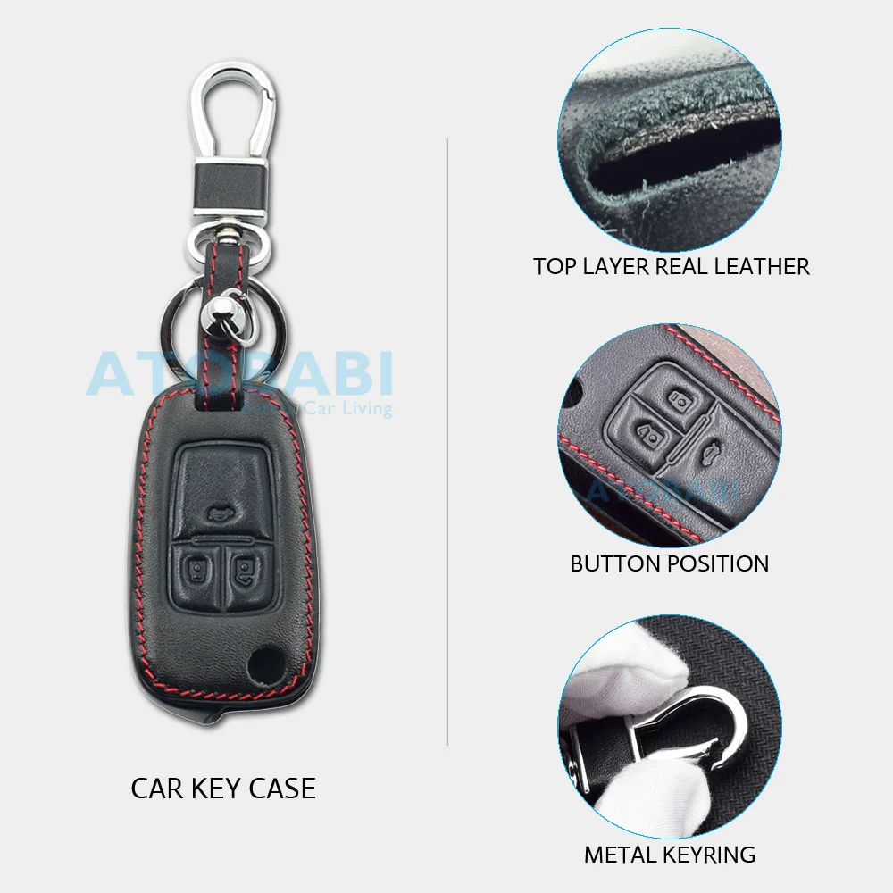 Фото Кожаный чехол для автомобильных ключей для Chevrolet, Camaro, Cruze, Malibu, Impala, Equinox Sonic Spark 2, 3, 4, 5 кнопок, складной чехол для телефона №3