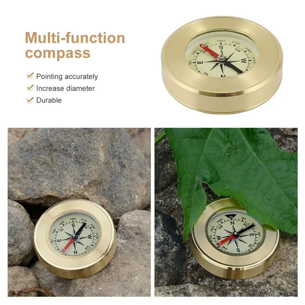 1 шт. высококачественный походный Карманный латунный Золотой Компас Портативный