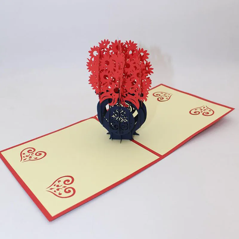 Вечерние 3D всплывающие Открытки День Святого Валентина рождения Юбилей