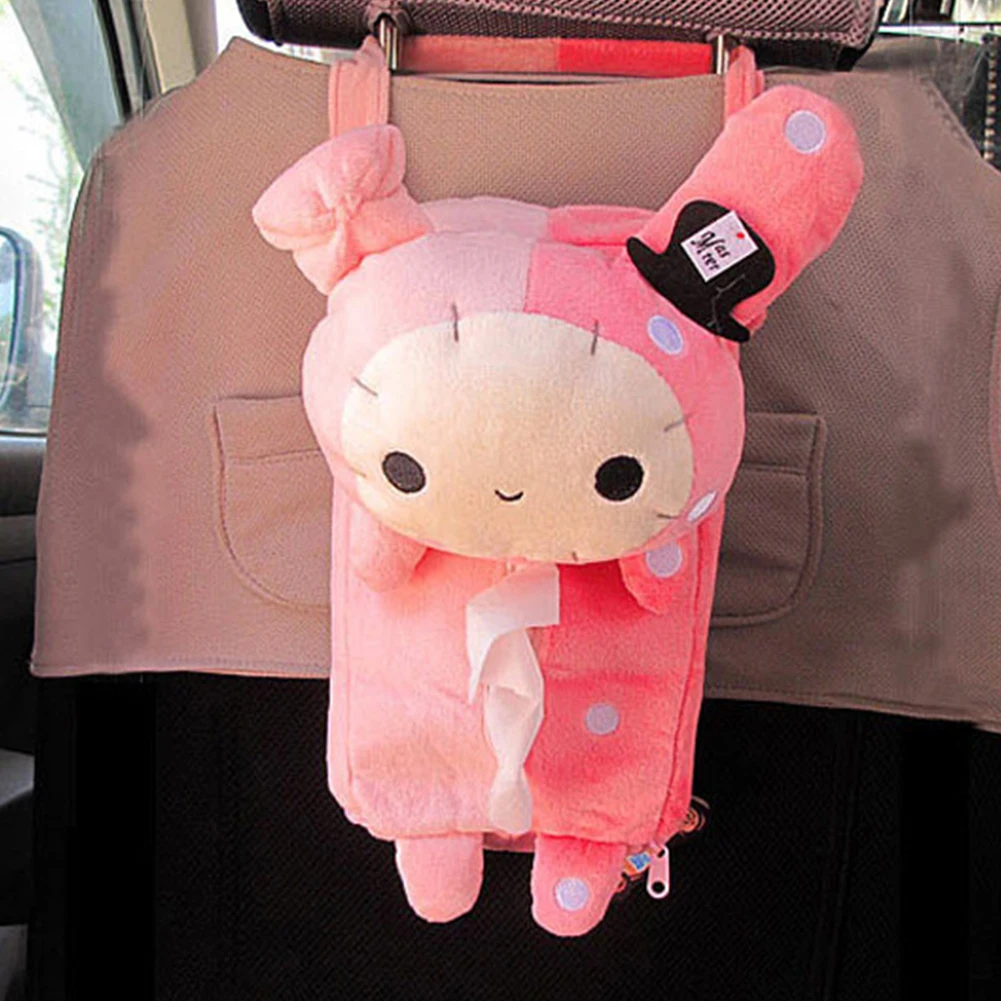 

New Hot-selling Cute Small Animal Tissue Box Holder Zipper Back Seat Hanging Tissue Box Car Home Can Be Shipped Quickly