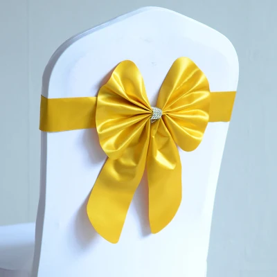 

50PCS Wedding Chair Sashes Spandex Chair Sashes Lycra Stretch Band Bow Tie Butterfly Party Hotel Show Decoration