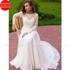 Женское свадебное платье It's yiiya, белое шифоновое платье А-силуэта с длинным рукавом и кружевом в стиле бохо на лето 2022