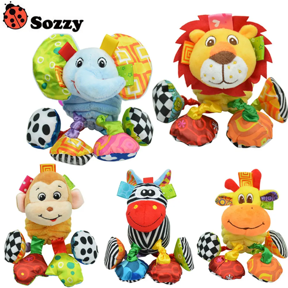 

Детская кроватка кровать подвесной разноцветные Мультяшные животные плюшевые игрушки для малышей раннего образования куклы для От 0 до 2 ле...