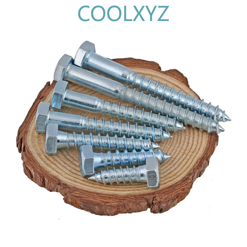 CoolXYZ Самонарезающий винт с шестигранной головкой DIN571 Zincing внешний шестигранник