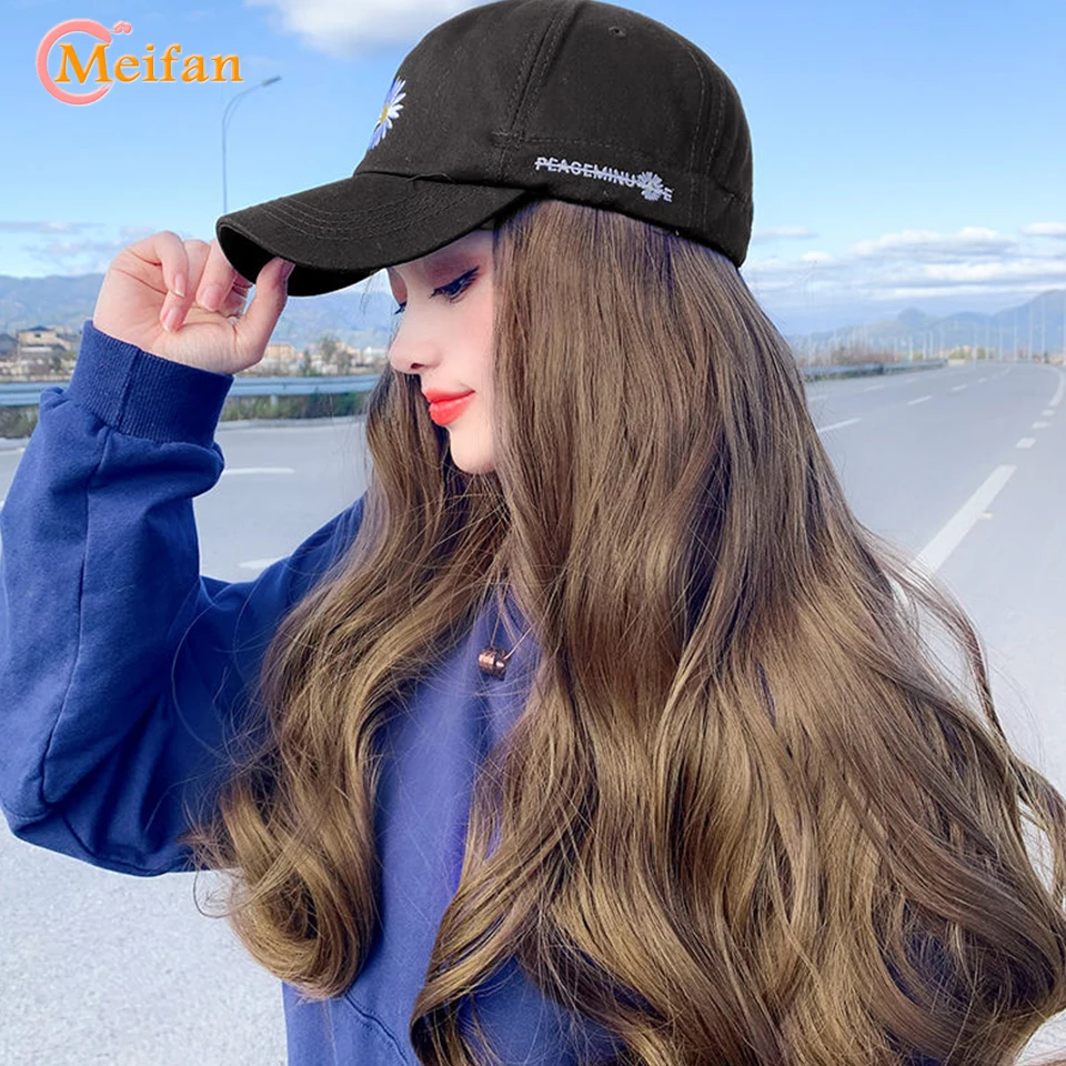 MEIFAN новый модный длинный волнистый кудрявый парик шляпы черный коричневый с