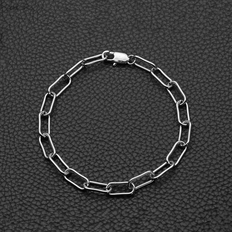 Браслет из нержавеющей стали для мужчин и женщин ажурная цепь панцирного