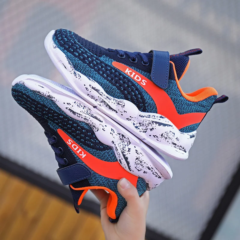 Осенняя детская спортивная обувь для мальчиков Дышащие кроссовки бега Детская