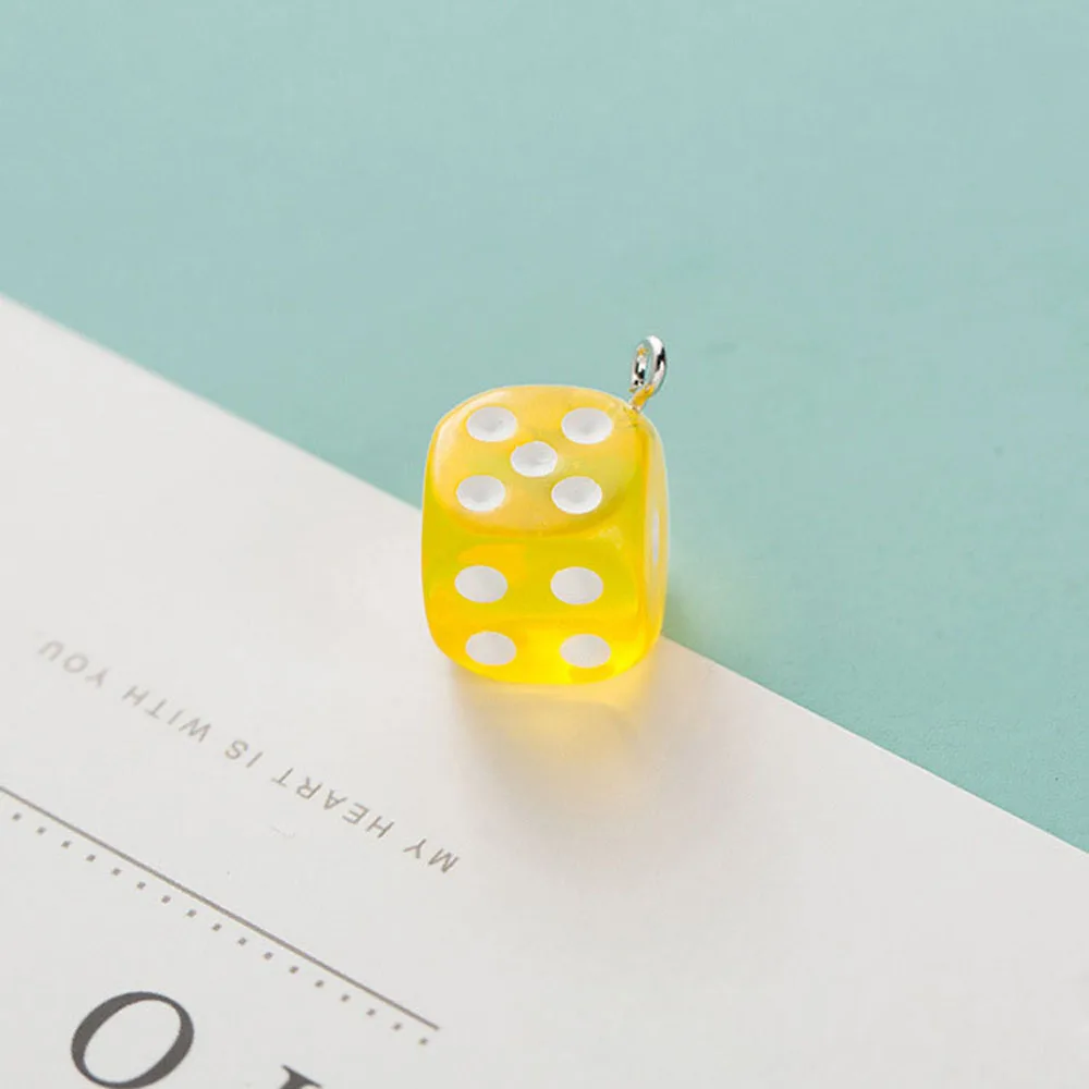 yellow 10 шт./лот полимер для поделок Сделай Сам Серьги Подвески миниатюрные фигурки прозрачные кости Смола Кабошон изготовление аксессуаров амулеты 14 мм - Окраска металла: yellow