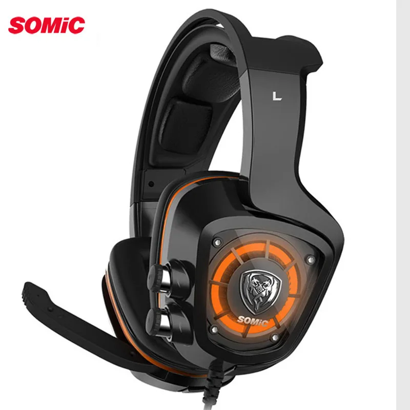 SOMiC G910 USB 7 1 объемное звучание игровая гарнитура с микрофоном светодиодный