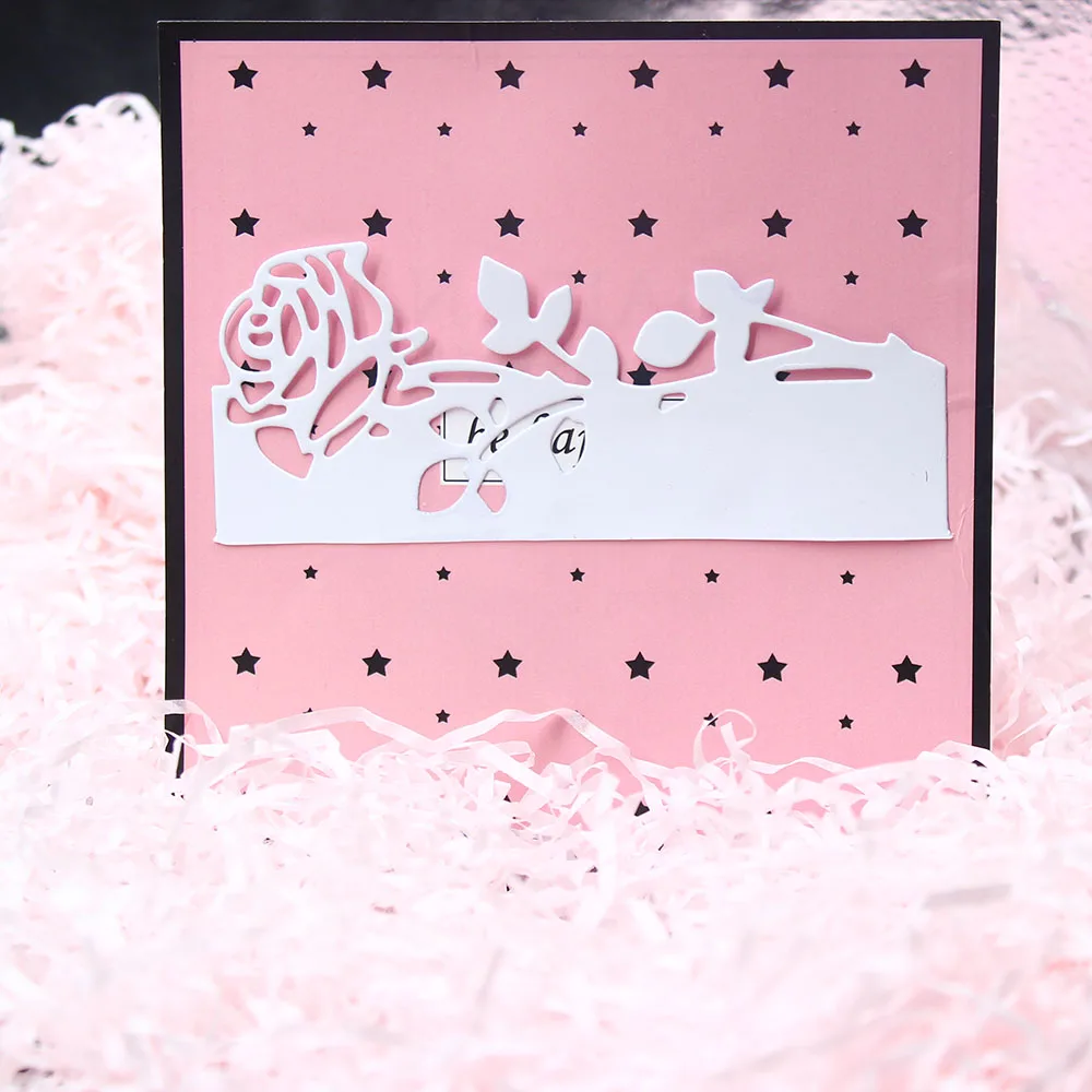 Розовые металлические Вырубные штампы для скрапбукинга бумажные крафтовые