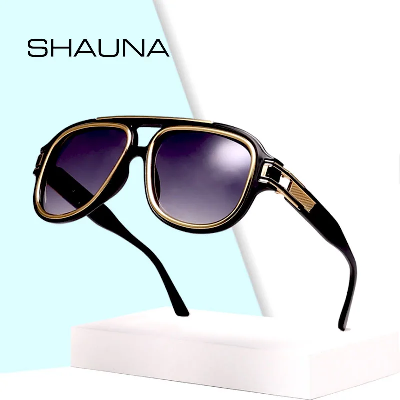 

SHAUNA Double Rims Oversize Square Sunglasses Brand Designer Anti-Blue Light Optical Glasses Frames
