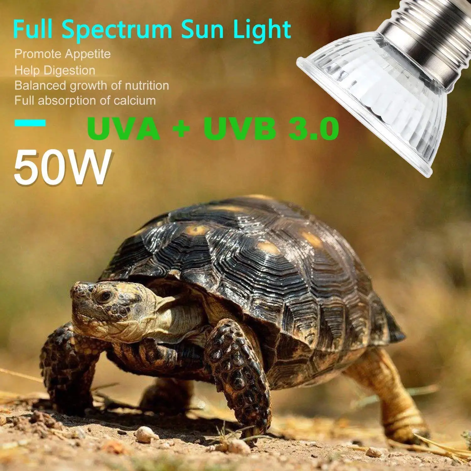Лампа для рептилий 25/50/75W UVA + UVB 3 0 Pet нагревательная лампа черепаха Basking УФ
