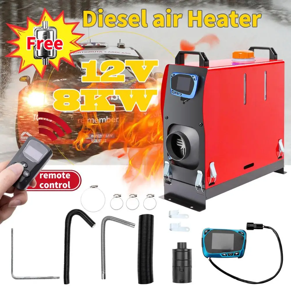 

5KW/8KW 12V All IN ONE Diesel Air Heater Thermostat LCD Remote Control Car Heater for Caravan Motorhome RV Trailer