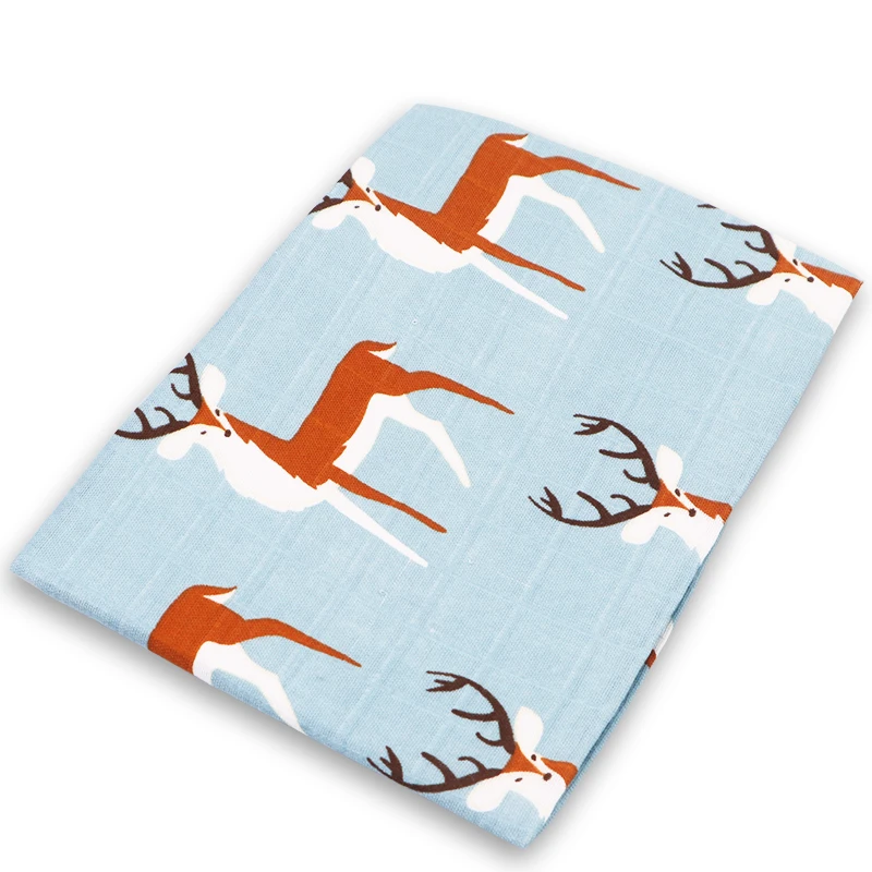 Sika Deer Детское одеяло из органического хлопка; мягкое детское одеяло для новорожденных; муслиновое Пеленальное Одеяло для кормления; тканевое полотенце; шарф; детские вещи; 60*60 см - Цвет: Sika Deer