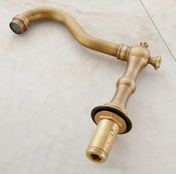 Античная латунная Ванна с широким бортиком смеситель для раковины 3 отверстиями