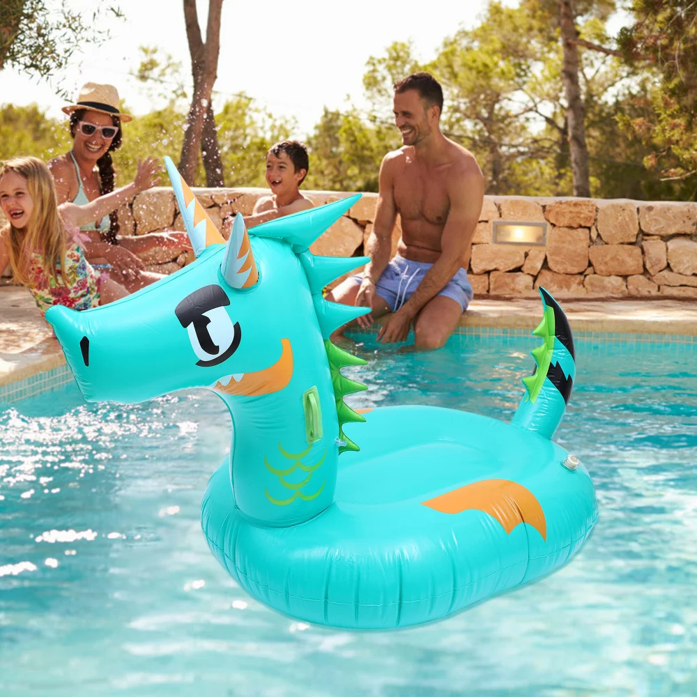 

Portable Dragon Floating Bed Inflatable Floating Mat Swimming Pad Swimming Bed