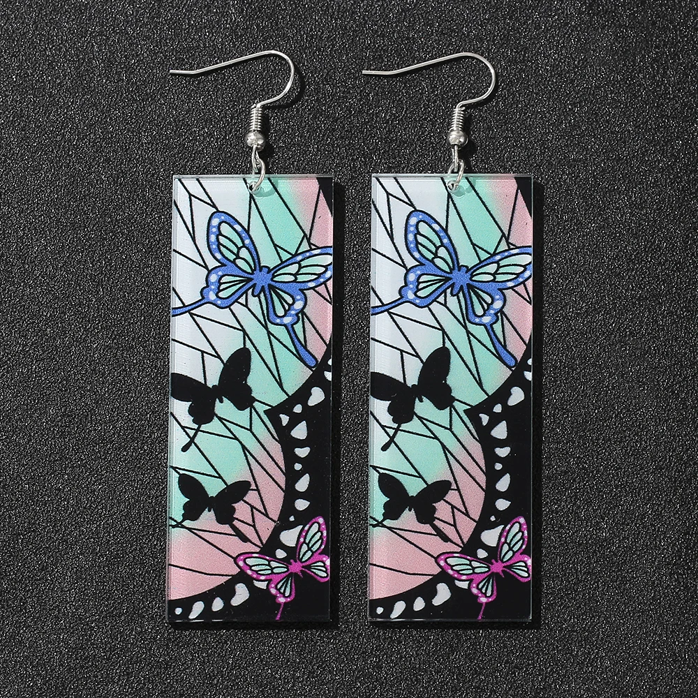 Японские популярные акриловые серьги ниндзя из аниме клинок рассекающего