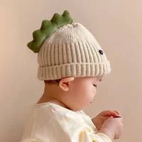 winter warm infant toddler baby hat korean version new fashion boys girls cartoon dinosaur cap child knitted hats kids beanies