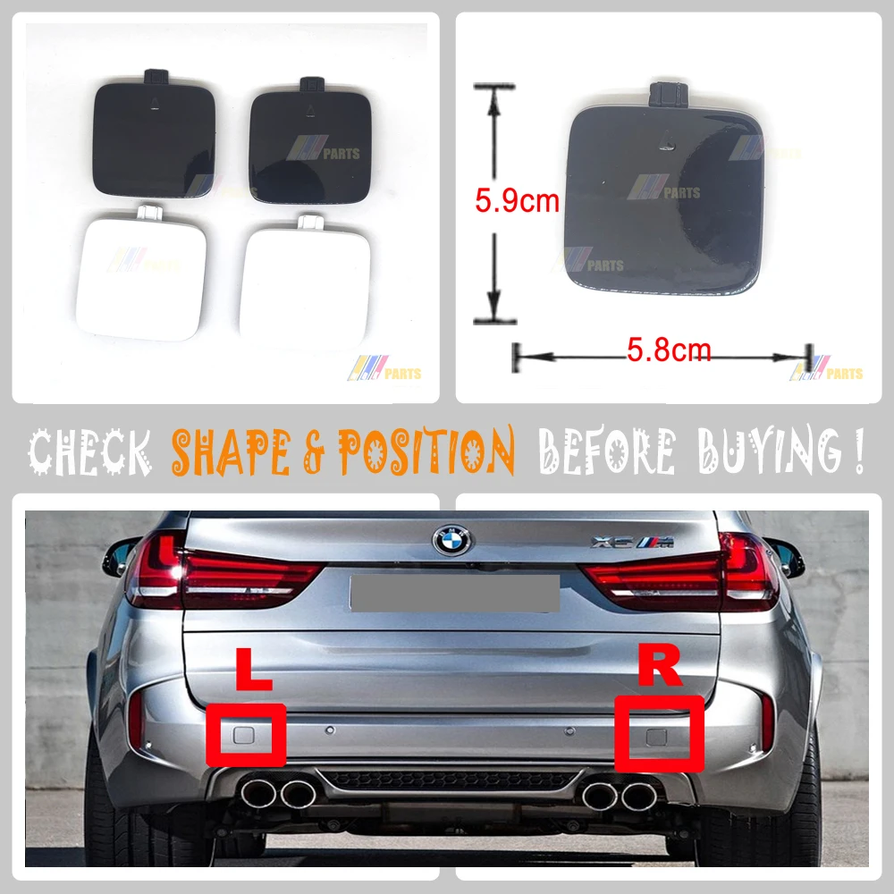 

L&R For 14-18 BMW M series F85 X5 M X5M REAR TOW COVER 51128066893 51128066894