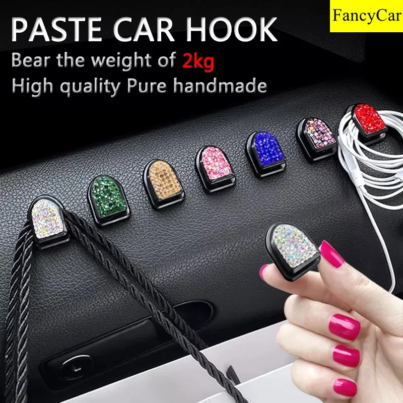 

Car Hook Diamond Creative Multifunctional Paste Type Small Clips Organizer Storage Hanger USB Cable Headphone Auto Interior