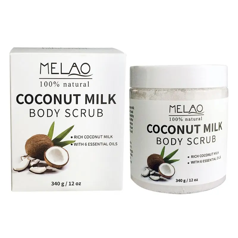 Coconut Milk Essential Oil Body Face Scrub Exfoliating Blackheads Sea Salt Natural Whitening Cream