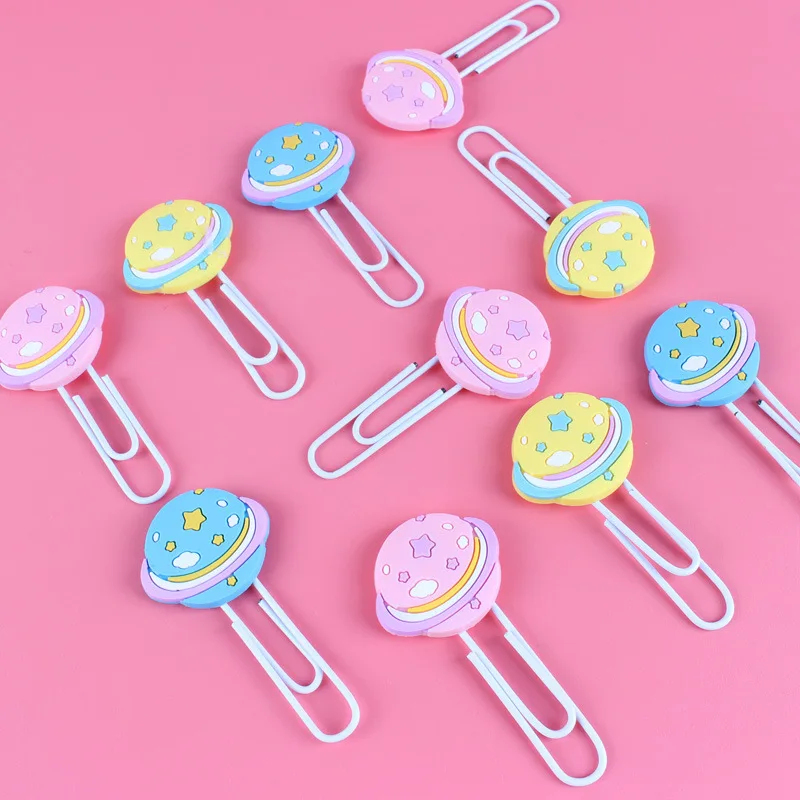 Yisuremia 6 шт./лот Kawaii металлический зажим для бумаги декоративная Закладка зажимы