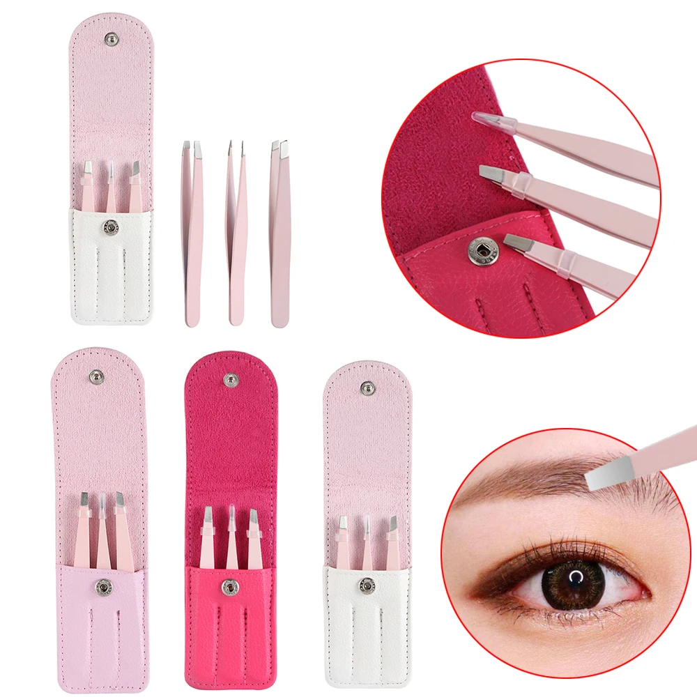 3 шт./компл. пинцет для бровей зажим накладных ресниц наконечник из нержавеющей